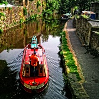 Buy canvas prints of On the Skipton Canal by Ade Robbins