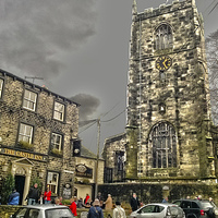 Buy canvas prints of Skipton Church & Castle Inn by Ade Robbins