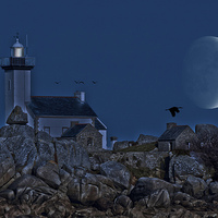 Buy canvas prints of  HDR Lighthouse Brignogan Plage by Ade Robbins