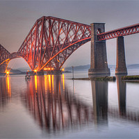 Buy canvas prints of Forth Rail Bridge at sunset by Claire McQueen