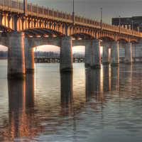 Buy canvas prints of Kincardine Bridge at sunset by Claire McQueen