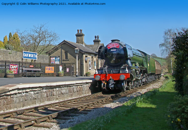 The Flying Scotsman At Oakworth Station 2 Picture Board by Colin Williams Photography