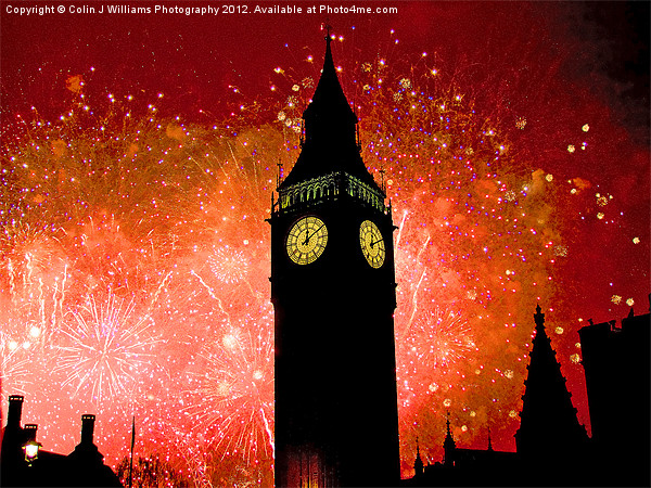 Big Ben - New Years Eve Picture Board by Colin Williams Photography