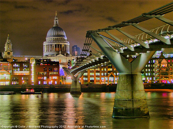 St Pauls Catherderal and  Millennium Footbridge Picture Board by Colin Williams Photography