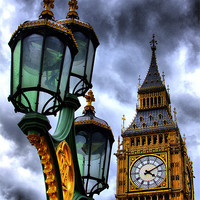 Buy canvas prints of Big Ben And Lamp by Colin Williams Photography