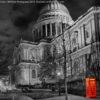 Buy canvas prints of Telepnone Box St Pauls by Colin Williams Photography