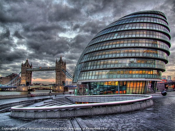 City Hall and Tower Bridge Picture Board by Colin Williams Photography