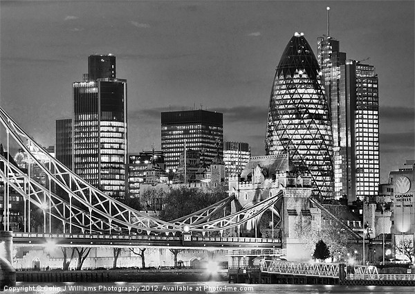 The City Of London BW Picture Board by Colin Williams Photography
