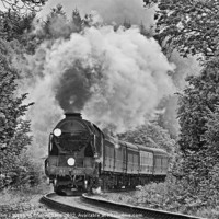 Buy canvas prints of Lord Nelson - The Watercress Line BW by Colin Williams Photography