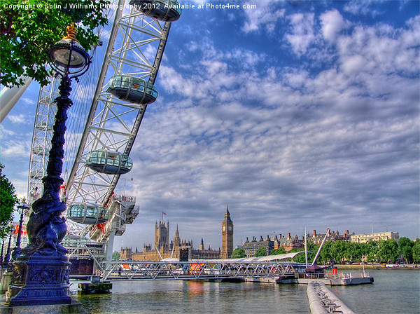The London Eye, And Westminster Picture Board by Colin Williams Photography
