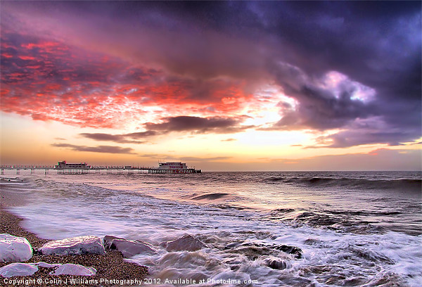 Worthing Beach Sunrise 4 Picture Board by Colin Williams Photography