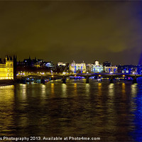 Buy canvas prints of The London Skyline New Years Eve 2012 by Colin Williams Photography