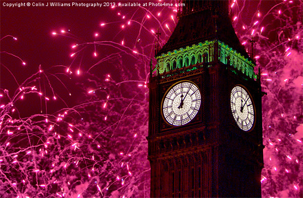 New Years Eve Fireworks London 2010 Picture Board by Colin Williams Photography