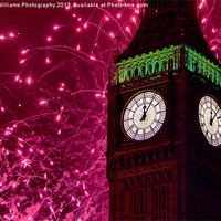 Buy canvas prints of New Years Eve Fireworks London 2010 by Colin Williams Photography