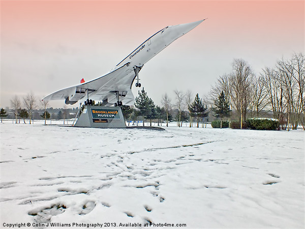  Concorde in the snow- Brooklands Museum Picture Board by Colin Williams Photography