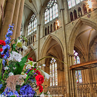 Buy canvas prints of Flowers York Minster by Colin Williams Photography