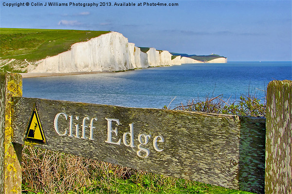 Clff Edge - Seven Sisters Picture Board by Colin Williams Photography