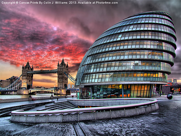 London Skyline - City Hall and Tower Bridge Picture Board by Colin Williams Photography