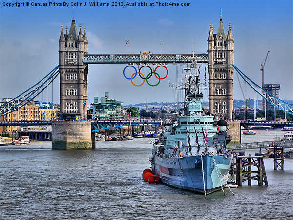 Olympic Rings  London 2012 - Tower Bridge Picture Board by Colin Williams Photography