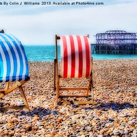 Buy canvas prints of Deckchairs Brighton Beach by Colin Williams Photography