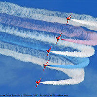 Buy canvas prints of Smokin !! - The Red Arrows - Duxford 26.05.2013 by Colin Williams Photography