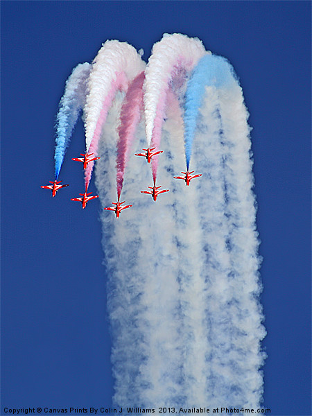 Reaching For The Sky - The Red Arrows Picture Board by Colin Williams Photography