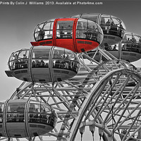 Buy canvas prints of The Red Pod - The London Eye by Colin Williams Photography