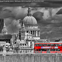 Buy canvas prints of The Red Bus And Saint Pauls Cathederal london by Colin Williams Photography