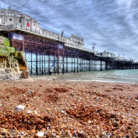 Buy canvas prints of Brighton Pier And Beach by Colin Williams Photography