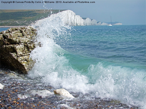 Breaking Wave The Seven Sisters Framed Print by Colin Williams Photography