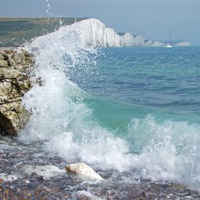 Buy canvas prints of Breaking Wave The Seven Sisters by Colin Williams Photography
