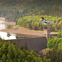 Buy canvas prints of Tornado GR4s 617 Squadron Over The Howden Dam by Colin Williams Photography
