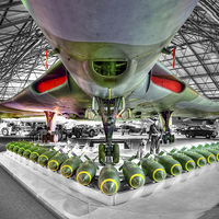 Buy canvas prints of Vulcan and Bombs - R.A.F. Museum Hendon 1 by Colin Williams Photography