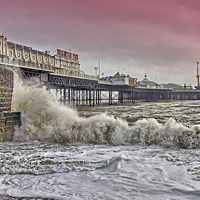 Buy canvas prints of A Windy Day - Brighton Pier by Colin Williams Photography