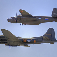 Buy canvas prints of B-25J Mitchell And B17 