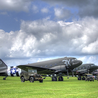 Buy canvas prints of DC3 Flightline - Duxford - 2014 by Colin Williams Photography