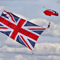Buy canvas prints of Flying The Flag 2 - The Red Devils - Duxford 2014 by Colin Williams Photography
