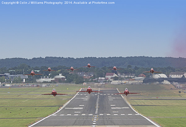  The Red Arrows Take Off - Farnborough Airshow  Picture Board by Colin Williams Photography