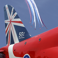Buy canvas prints of  The Reds - 50 Display Seasons - Farnborough 2014 by Colin Williams Photography