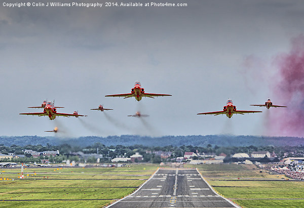  The Red Arrows Take Off - Farnborough Airshow  Picture Board by Colin Williams Photography