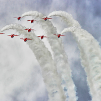 Buy canvas prints of Looping In The Skies - The Red Arrows  by Colin Williams Photography