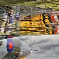 Buy canvas prints of Vulcan Reflections Farnborough 2014  by Colin Williams Photography