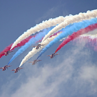 Buy canvas prints of  Looping Through Cloud - The Red Arrows. by Colin Williams Photography