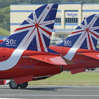 Buy canvas prints of  The Reds - Ready To Roll ! - Farnborough 2014 by Colin Williams Photography