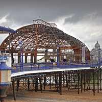 Buy canvas prints of  The Fire Damaged Eastbourne Pier by Colin Williams Photography
