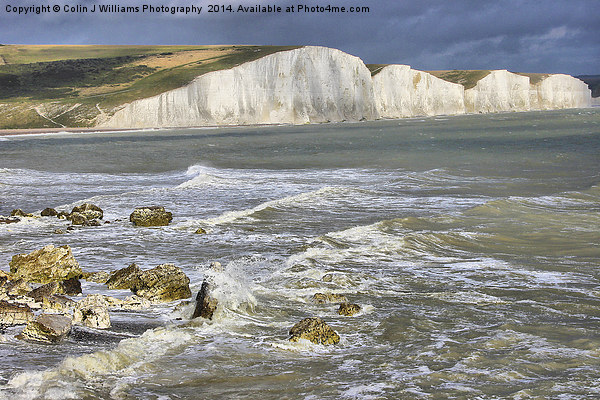  Breaking Waves - The Seven Sisters Picture Board by Colin Williams Photography