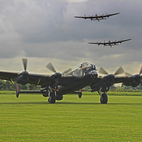 Buy canvas prints of   3 Lancasters - East Kirkby  by Colin Williams Photography