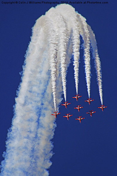  Diamond Arrival Loop - The Red Arrows Farnborough Picture Board by Colin Williams Photography