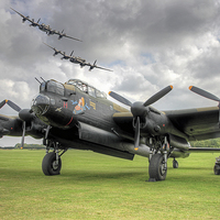 Buy canvas prints of    3 Lancasters - East Kirkby Flypast by Colin Williams Photography