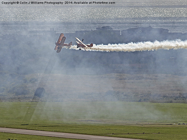  Through The Smoke - Wingwalkers - Shoreham 2014 Picture Board by Colin Williams Photography